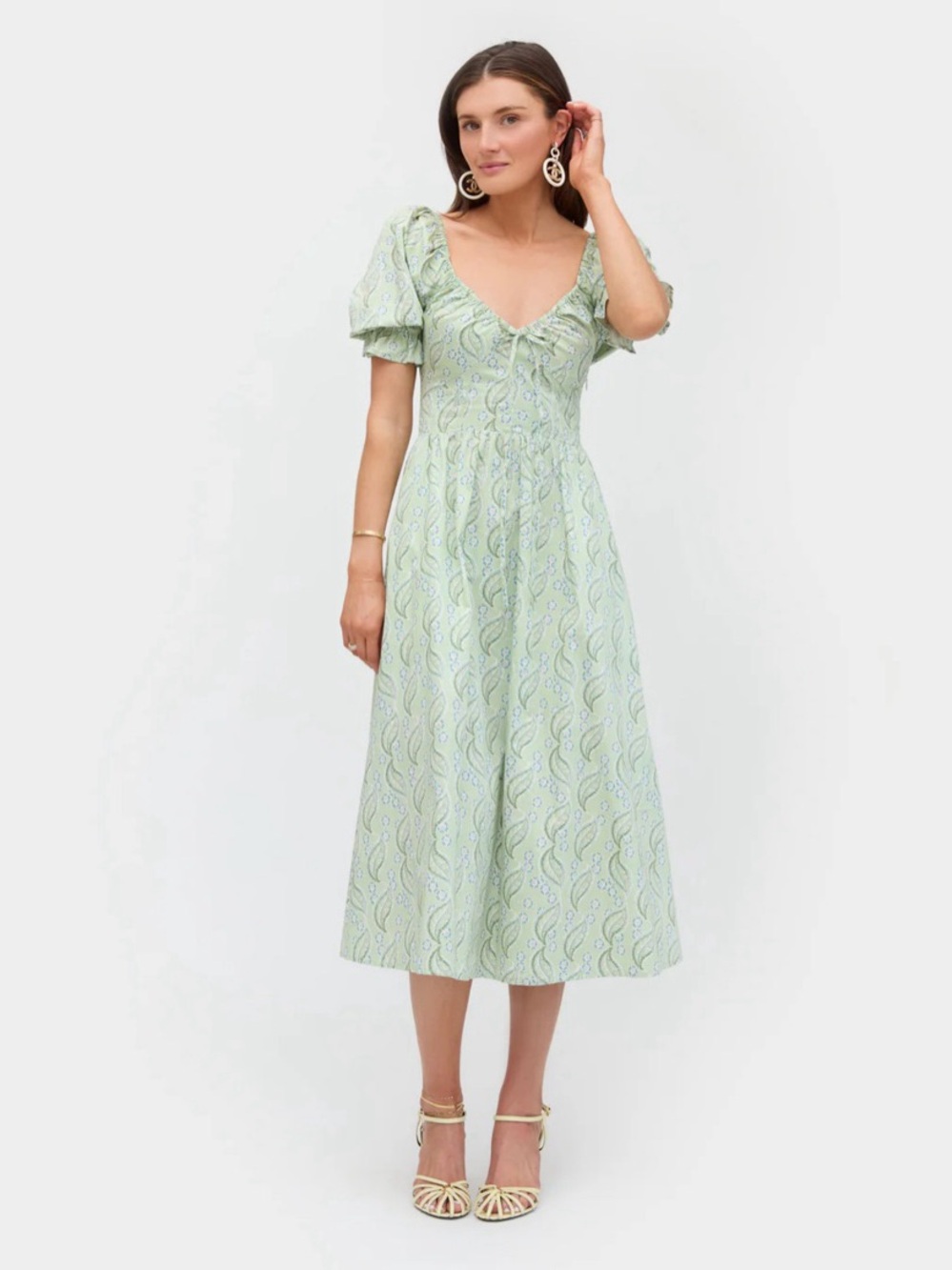 Hill House Ophelia Dress in Artist's Edition: F. Steiner & Co. Eucalyptus Floral - Picture 6 of 16